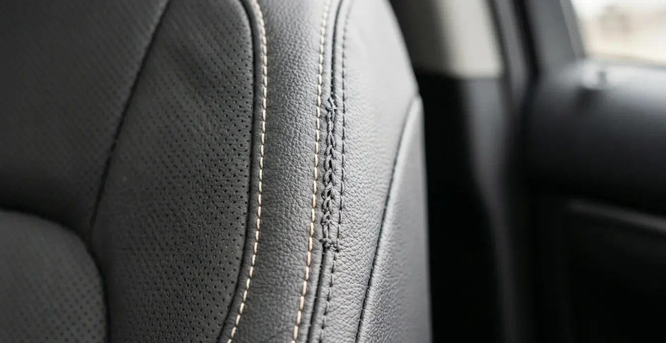 Gros plan sur siège automobile haut de gamme recouvert d'une housse élégante et sécurisée compatible airbag