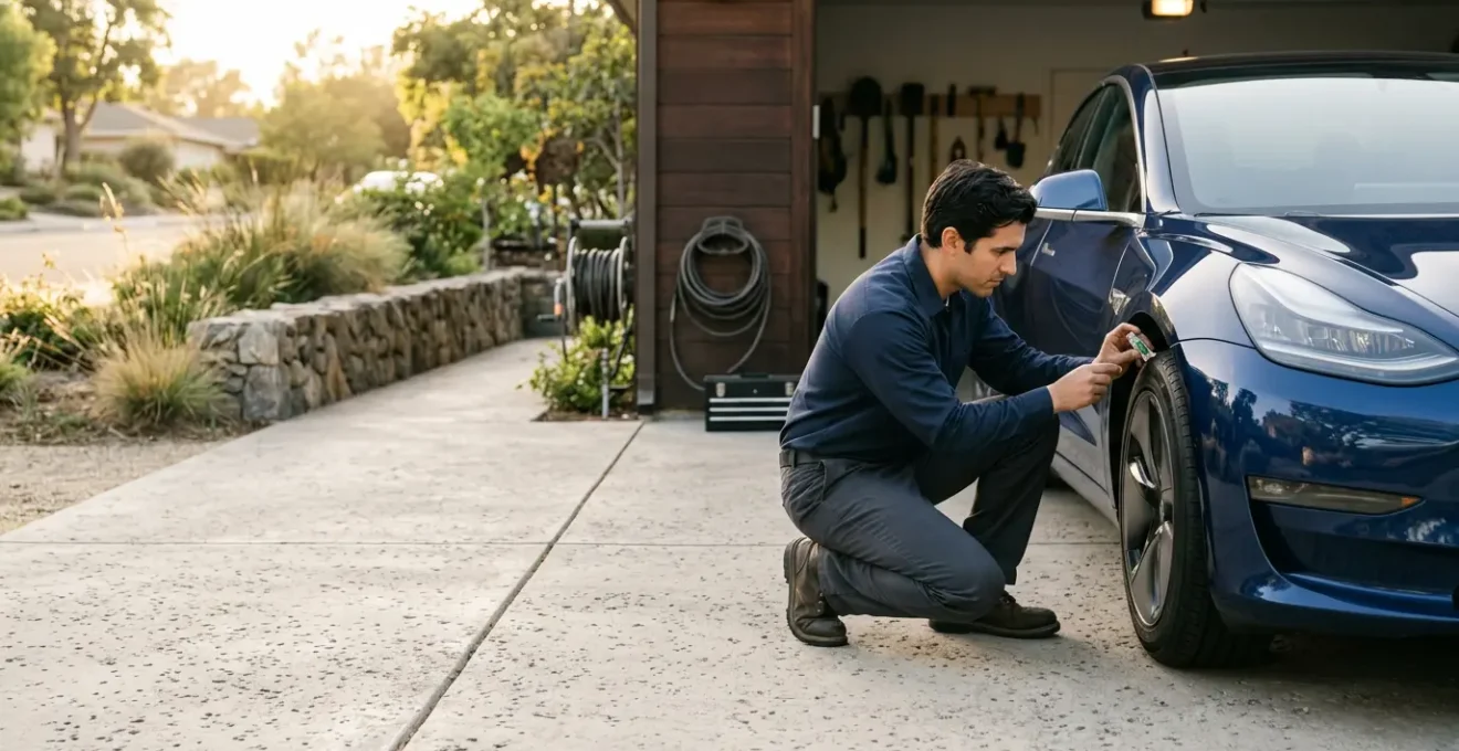 Préparation d'un véhicule avant le contrôle technique avec inspection des points essentiels