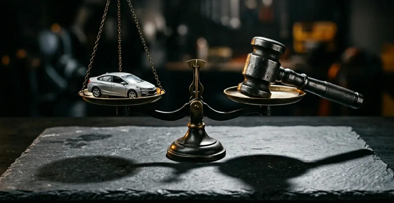 Concept de défense juridique automobile face aux litiges avec professionnels malhonnêtes