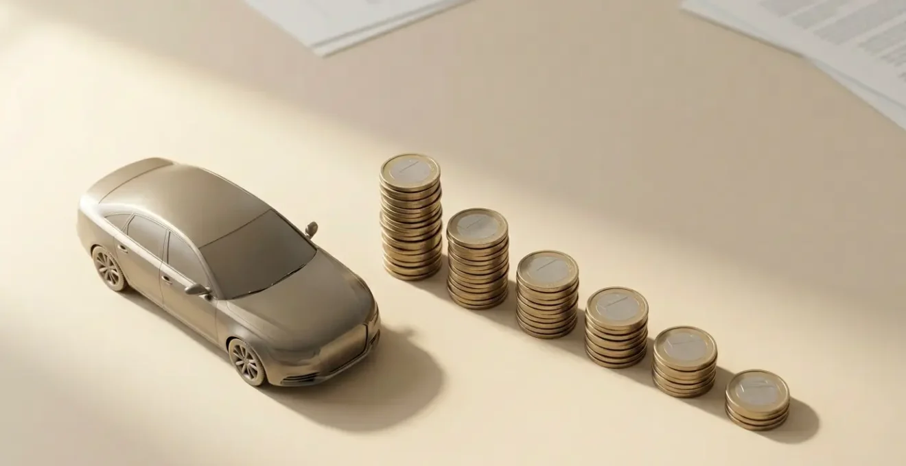 Concept d'économie sur assurance automobile avec représentation métaphorique d'optimisation financière