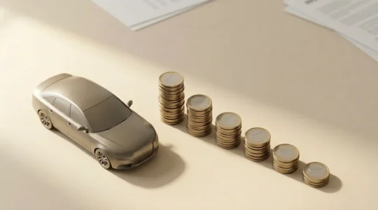 Concept d'économie sur assurance automobile avec représentation métaphorique d'optimisation financière