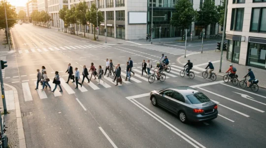 Conducteur responsable sur la route, symbole de protection collective et de responsabilité envers les autres usagers